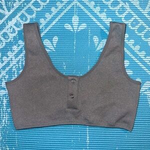 Grey Ribbed Lounge Bralette NWOT